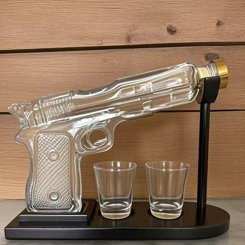 Bottiglia in vetro a forma di pistola, bottiglia artigianale in vetro borosilicato