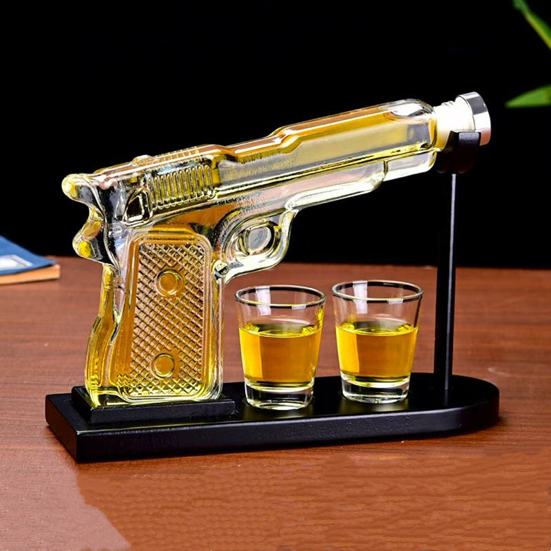 Bottiglia in vetro a forma di pistola, bottiglia artigianale in vetro borosilicato