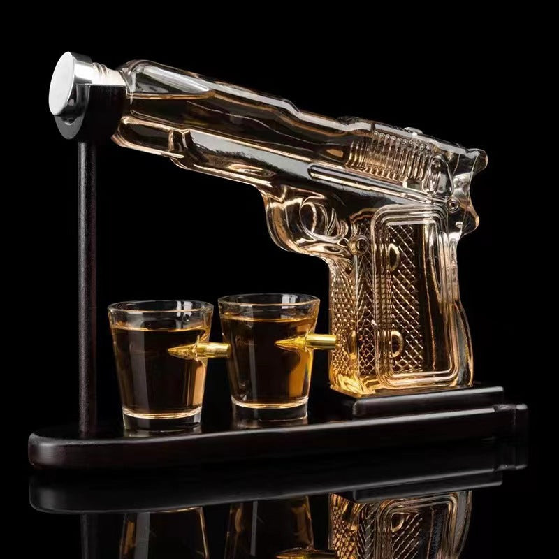 Bottiglia in vetro a forma di pistola, bottiglia artigianale in vetro borosilicato