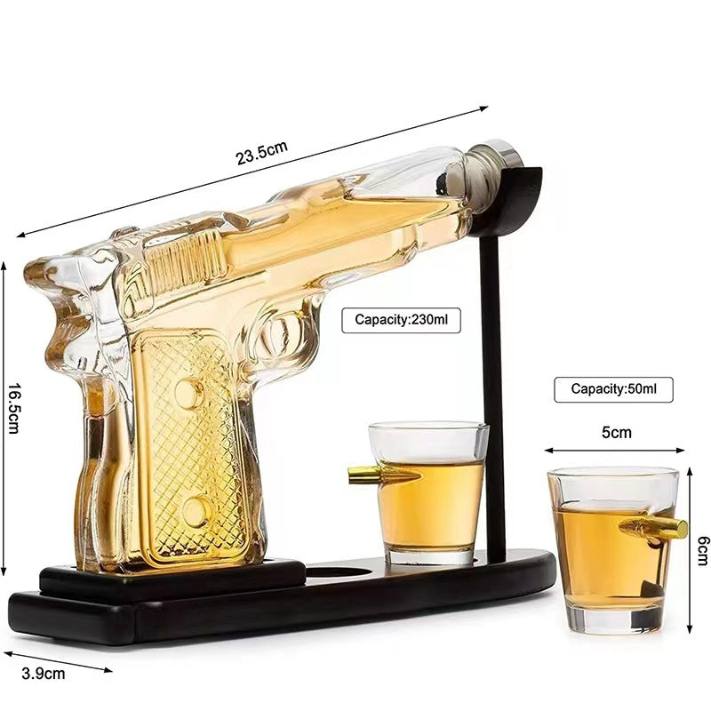 Bottiglia in vetro a forma di pistola, bottiglia artigianale in vetro borosilicato